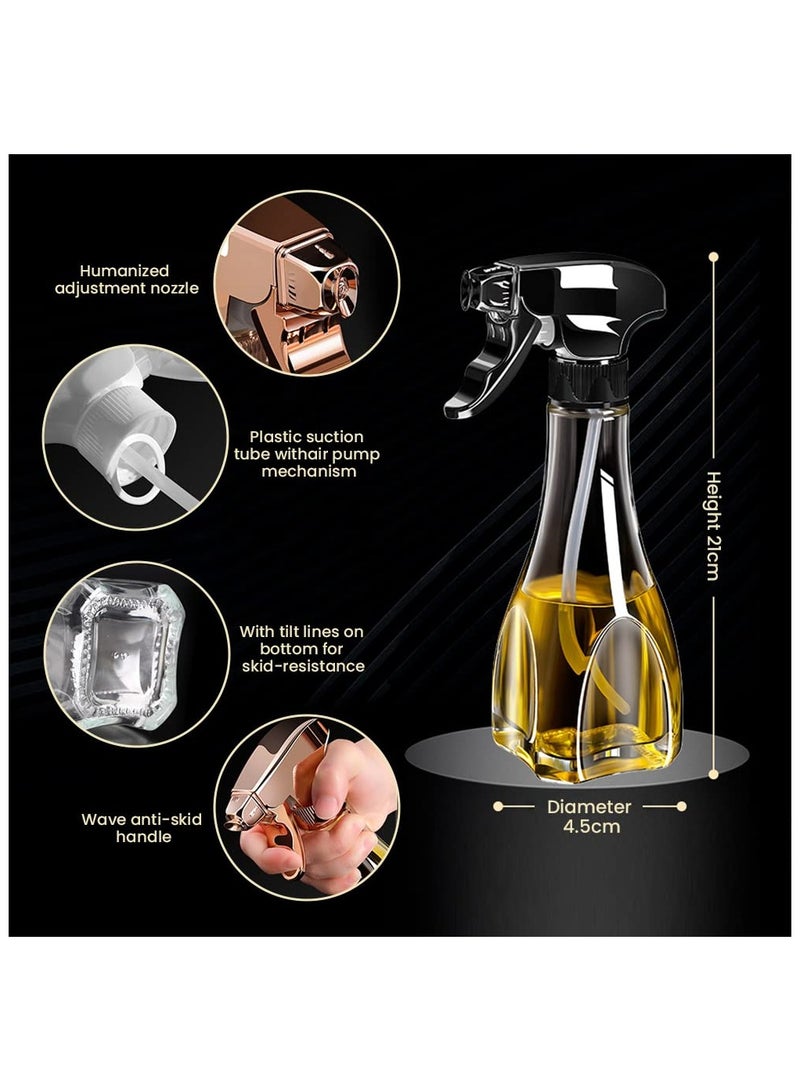 SYOSI Olive Oil Sprayer for Cooking, 240ML Olive Oil Dispensing Oil Sprayers, Olive Oil Sprayer Mister, Oil Spray Glass Bottle for Cooking, Kitchen, Salad, Barbecue (Black) - Image 3
