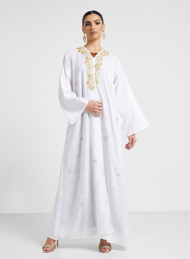 Khizana Embroidered Abaya With Sheila  - Image 1