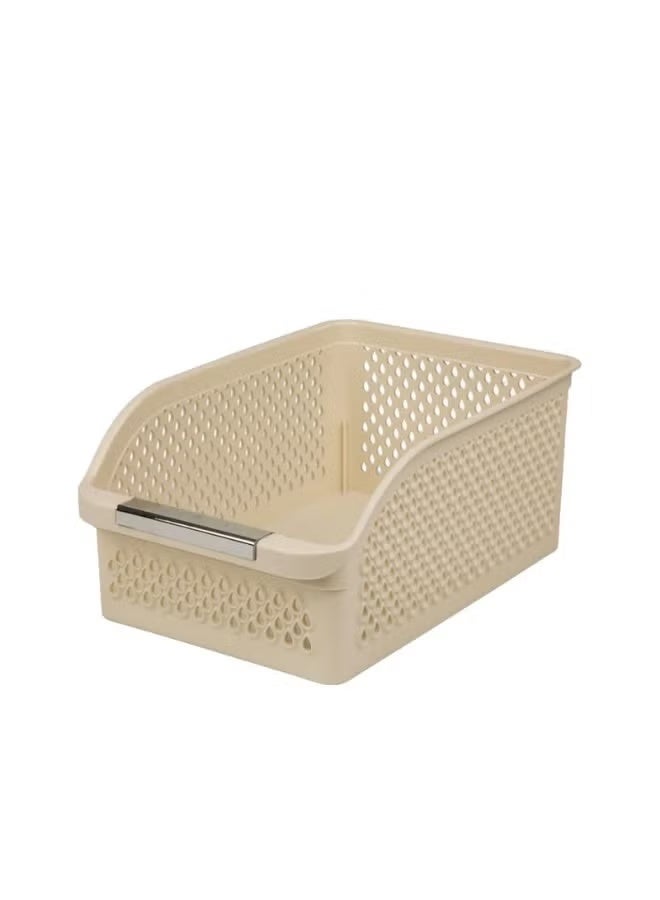 Green Tiger Organizer Basket – 30x20x13cm – Ventilated Storage Bin – Cream