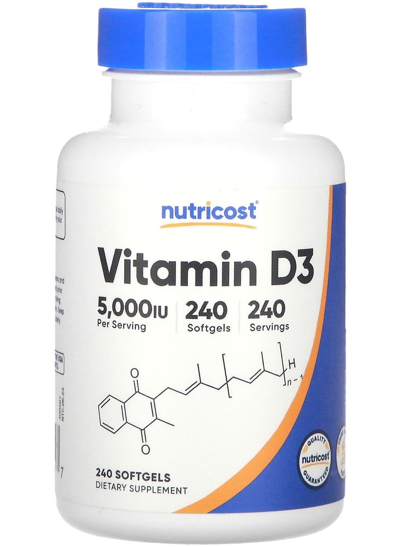 Vitamin D3, 5,000 IU, 240 Softgels