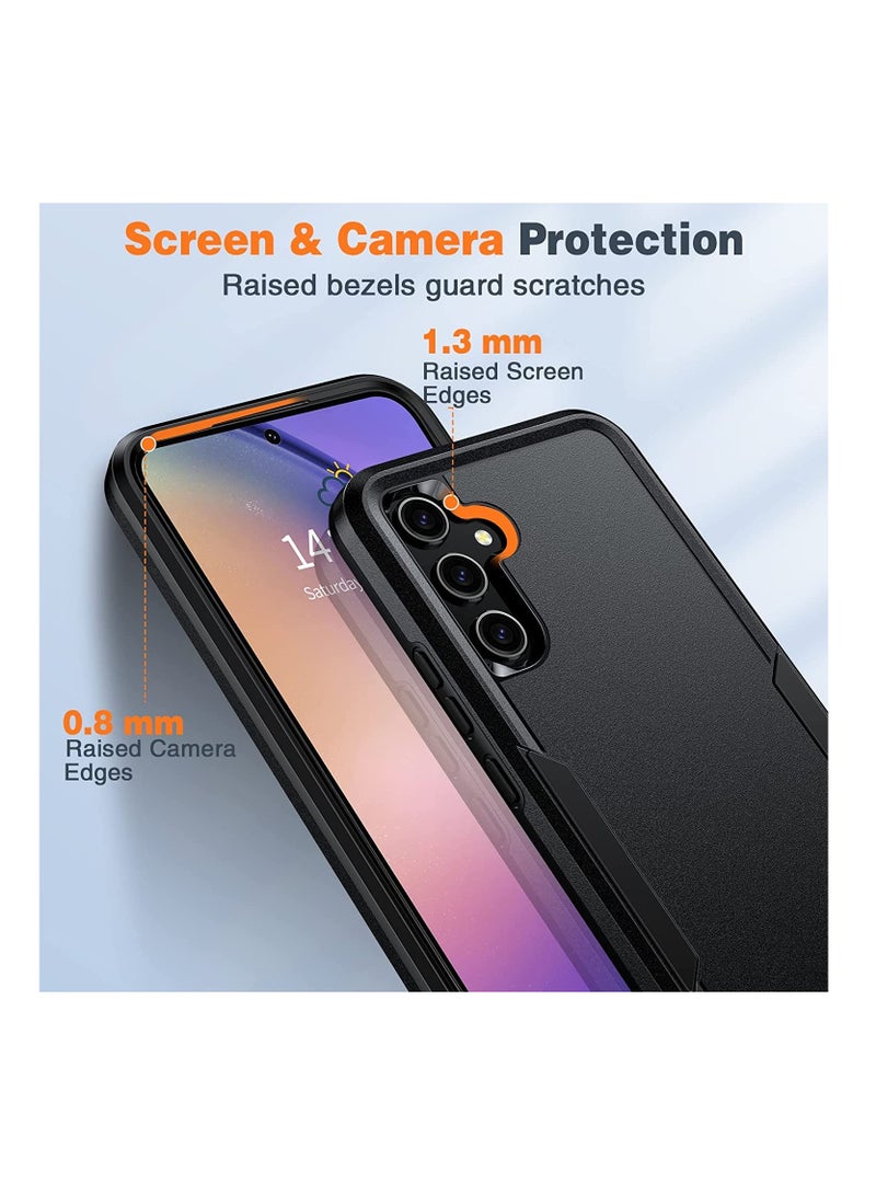Anmi [1+2+1]Case for Samsung Galaxy A14 5G, with Tempered Glass Screen Protectors (2PCS)&HD Lens Protector (1PCS) (Black) - Image 4
