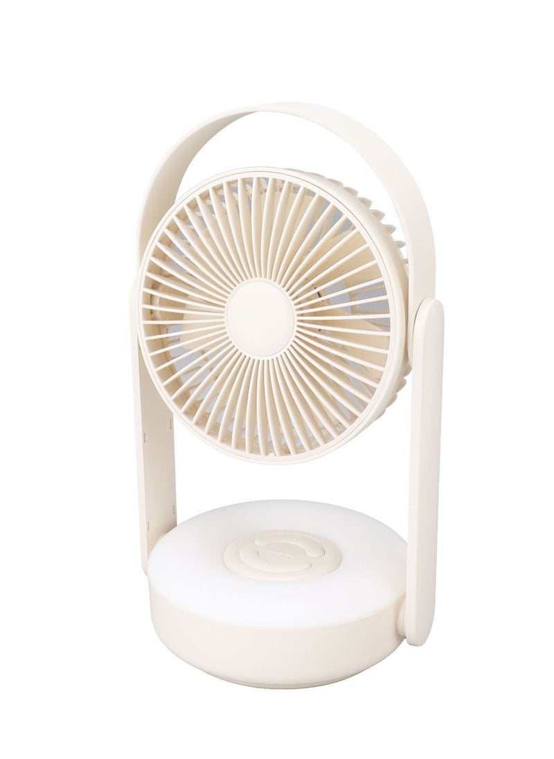 Geneaire - Portable Hand  Fan With LED Light  Air Cooling  Table Fan 10000mAh Rechargeable Battery Beige - Image 1
