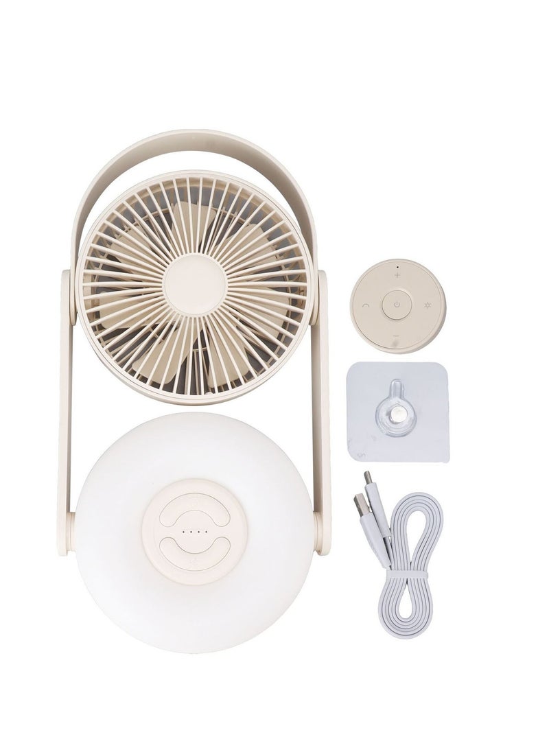 Geneaire - Portable Hand  Fan With LED Light  Air Cooling  Table Fan 10000mAh Rechargeable Battery Beige - Image 1