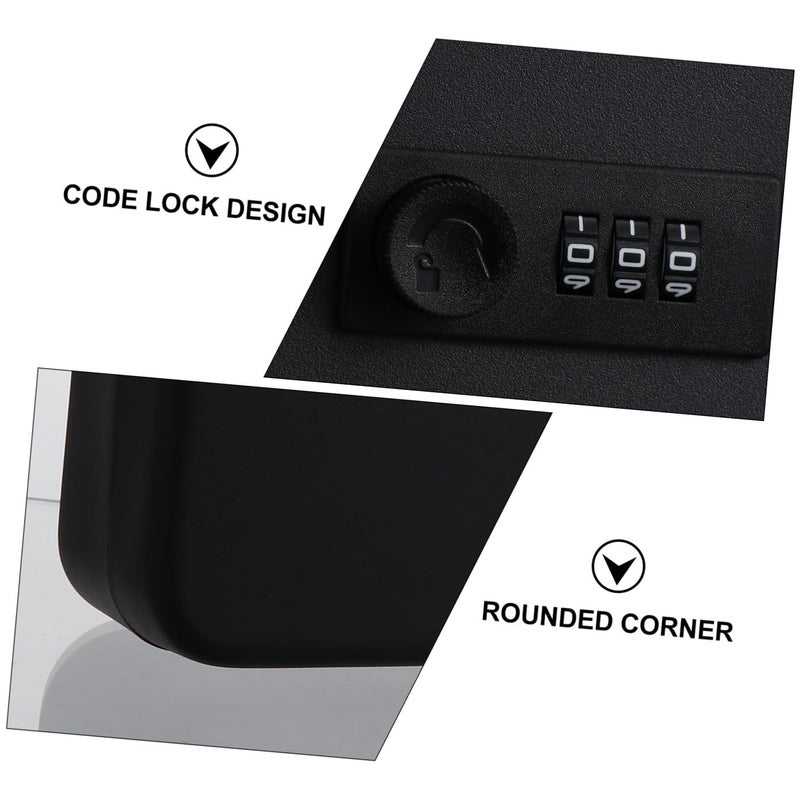 Wall Mounted Key Box With Code Lock 36 Slots Security Cabinet Black - Image 5