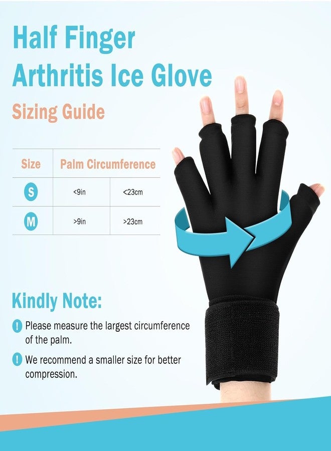 Jitaharay Finger Arthritis Compression Ice Glove for Pain Relief, Adjustable Wrist Strap Hand Wrist Ice Pack for Hot & Cold Therapy, Reusable Gel Cold Pack for Tendinitis, Carpal Tunnel, Black, Small - Image 4