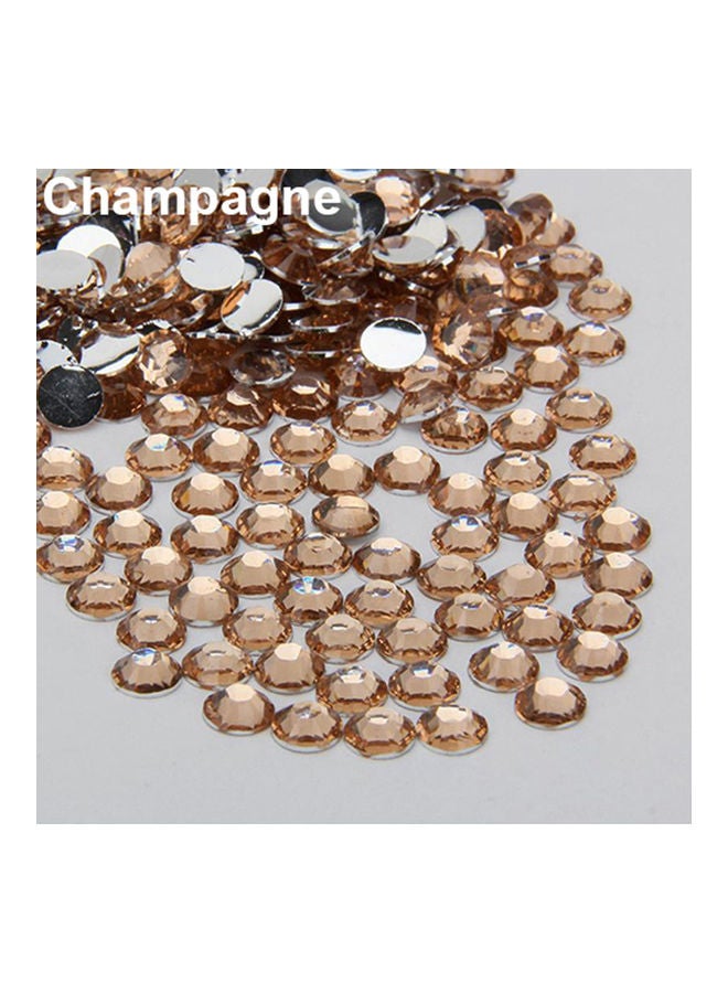 NIBEMINENT 2000Pcs Flat Back Resin Rhinestones DIY Phone Case Nail Decals 2/3/4/5mm Champagne 20*10*20cm  - Image 1