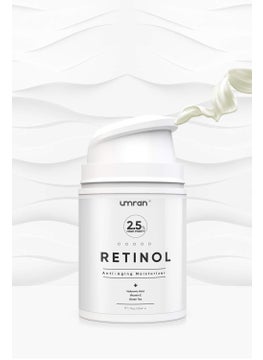 Umran Premium Retinol Cream AntiAging Moisturizer Cream 25 for Face and Eye Care AntiWrinkle Essence with Hyaluronic Acid Day and Night Cream Vitamin E and Green Tea 50ml 17 FlOz