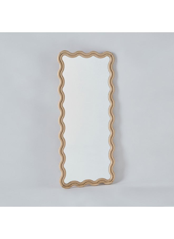 Home Box Posco Pine Wood Wavy Mirror 120 x 54 cm  - Image 5