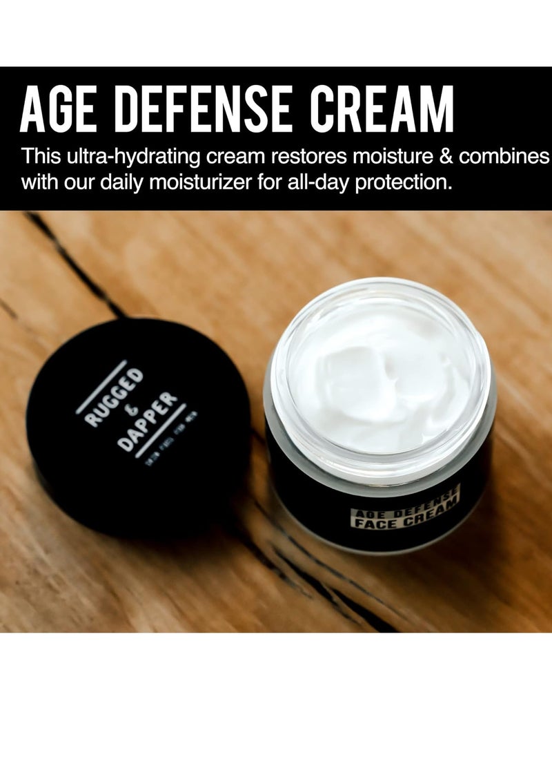 RUGGED & DAPPER RUGGED & DAPPER Age Defense Face Cream, Daily Power Scrub Facial Cleanser, Age Defense Eye Complex  - Image 3