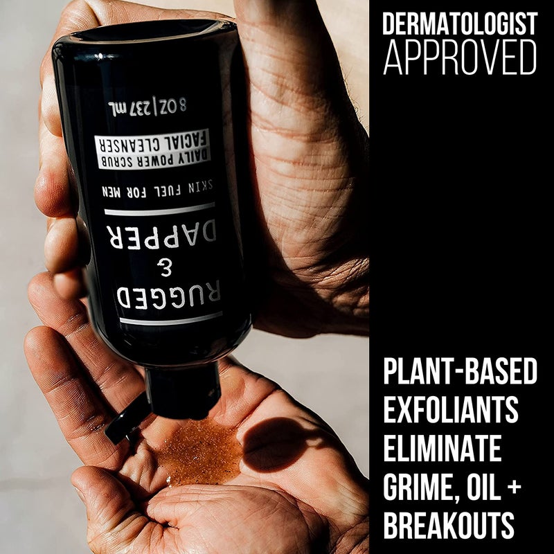 RUGGED & DAPPER Age Defense Face Cream, Daily Power Scrub Facial Cleanser, Age Defense Eye Complex - Image 3