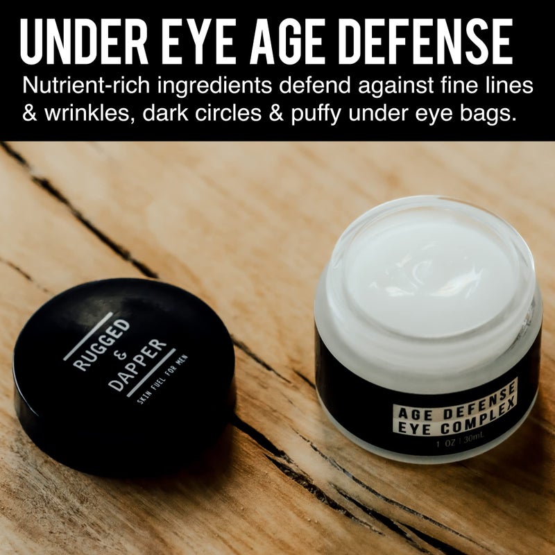 RUGGED & DAPPER Age Defense Face Cream, Daily Power Scrub Facial Cleanser, Age Defense Eye Complex - Image 4