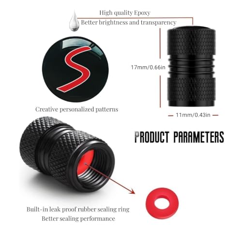 JULOPO Car Wheel Tire Valve Stem Caps Compatible with Mini Cooper s Fashion Tire Air Caps Cover - Image 2
