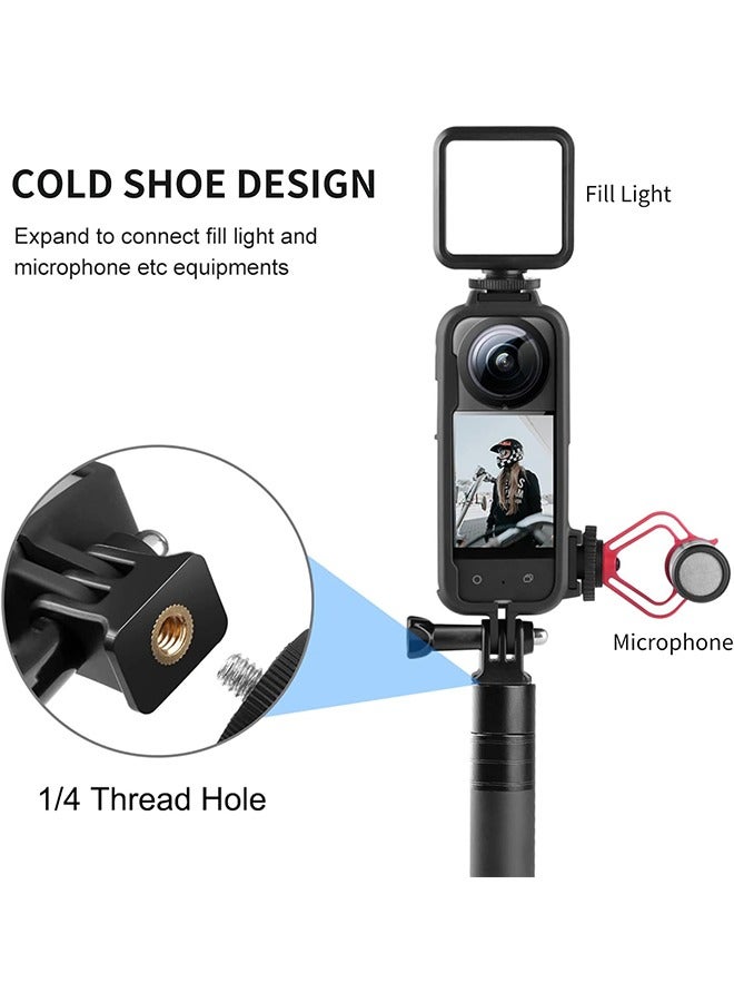 Plastic Protective Frame for Insta360 X3, Anti-wear Cover Case with Adapter Mount  Screw, Insta360 X3 Accessories(Black) - Image 3