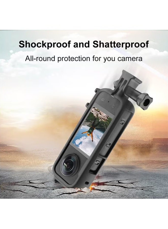 Plastic Protective Frame for Insta360 X3, Anti-wear Cover Case with Adapter Mount  Screw, Insta360 X3 Accessories(Black) - Image 5