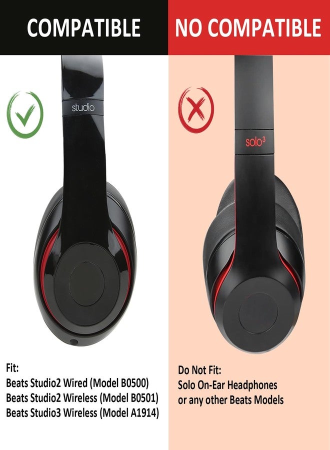 EARROCK Ear Cushions for Beats Studio 2& Studio 3 (B0501, B0500) with Noise Isolation Memory Foam and Protein Leather Sweat-Proof (White) - Image 2
