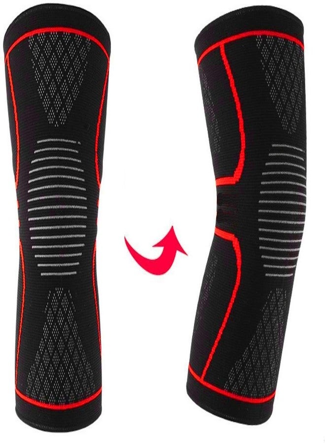 GymWar Knee Cap for Men Sports Knee Brace for Knee Pain, Gym, and Running for Men and Women (Free Size) Pair, Red By GymWar - Image 2