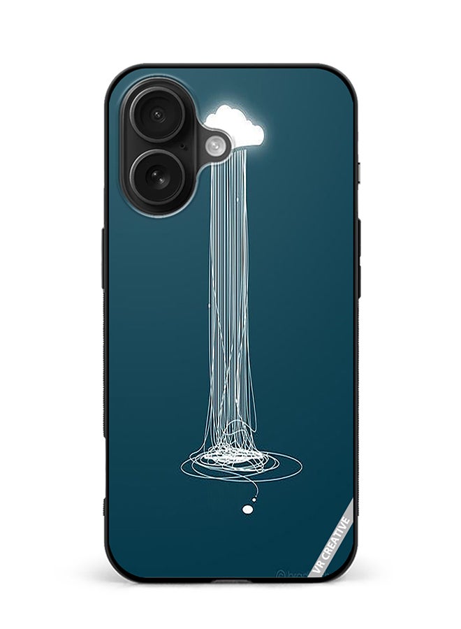 Protective Case Cover For Apple iPhone 16 Animated Rain Design Multicolour