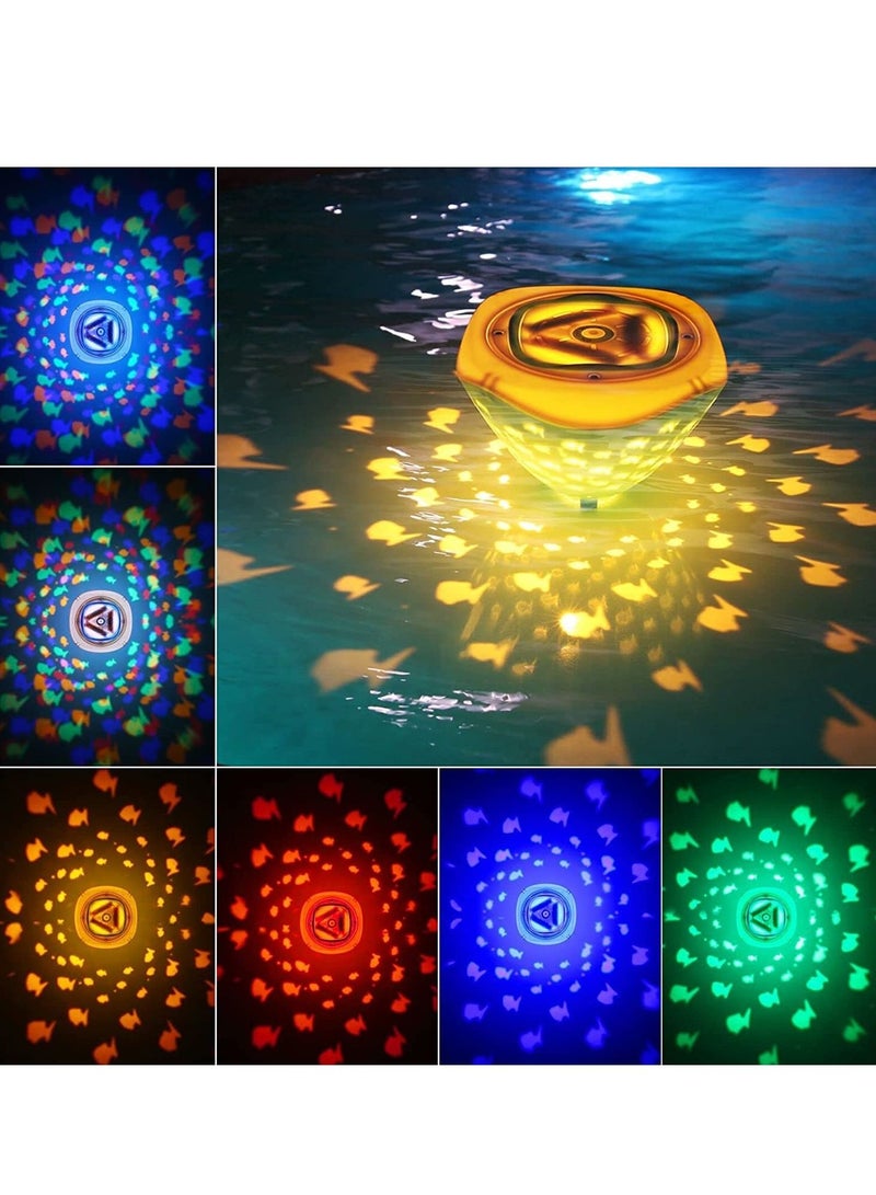 Floating Swimming Pool Lights, Fish Pattern 1PCS Color Changing Light Underwater Float, 4 Colors 2 Modes, Glow Hot Bath Tub Pond Decor Kids Light-up Toy (3AAA Batteries are Needed. Not Included) - Image 1