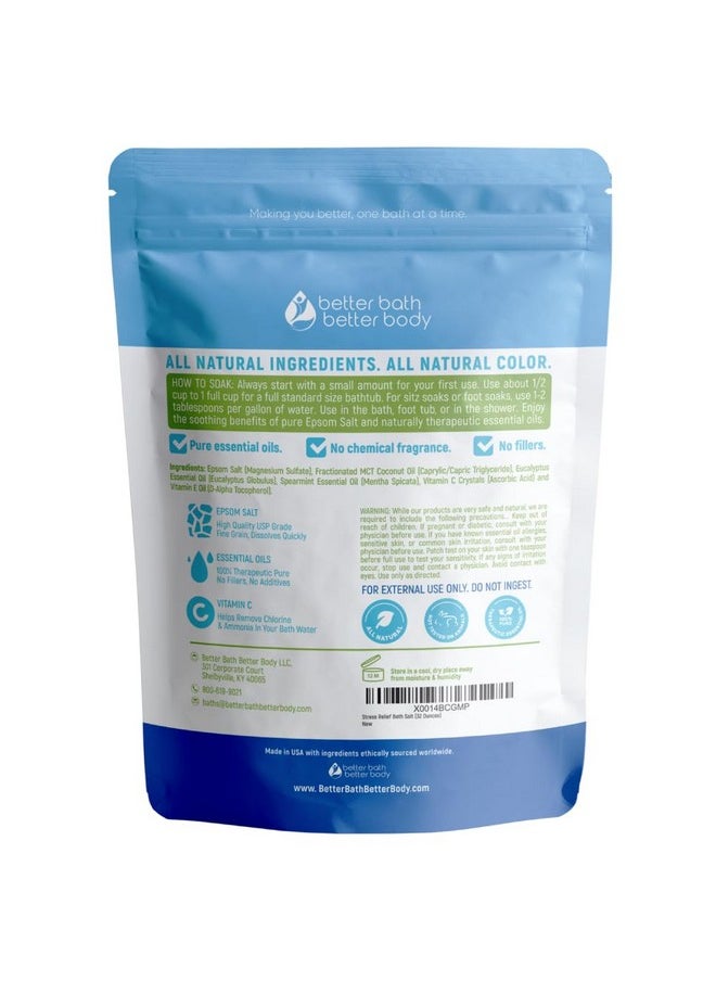 Better Bath Better Body Stress Relief Bath Salt 32 Ounces Epsom Salt With Natural Spearmint And Eucalyptus Essential Oils Plus Vitamin C In Bpa-Free Pouch With Easy Press-Lock Seal  - Image 2