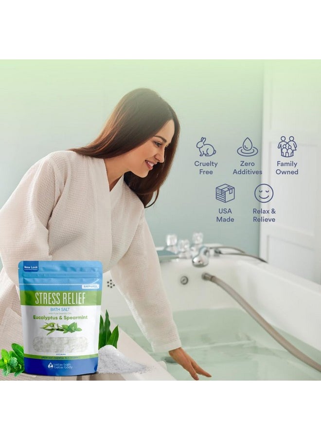 Better Bath Better Body Stress Relief Bath Salt 32 Ounces Epsom Salt With Natural Spearmint And Eucalyptus Essential Oils Plus Vitamin C In Bpa-Free Pouch With Easy Press-Lock Seal  - Image 3
