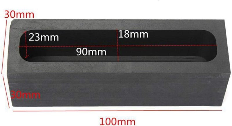 klarakoGraphite Ingot Mold Metal Casting Mold, Melting Crucible Furnace for Gold Silver Aluminum Copper Brass Zinc Alloy Metals (100x30x30mm) - Image 2