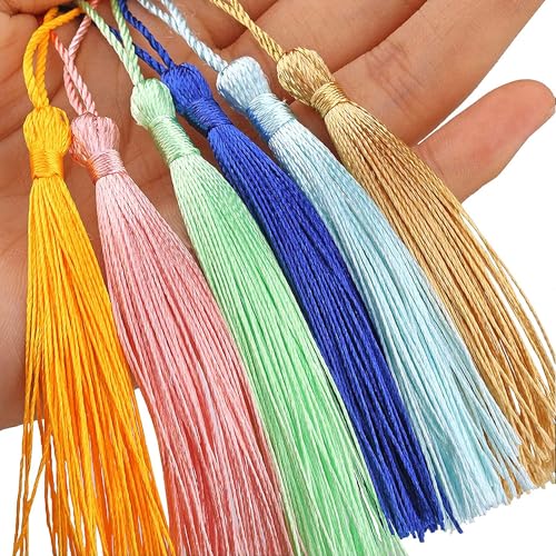 Brigand Silk Soft Craft Mini Tassels with Loops for Jewelry Making DIY Projects Bookmarks Tassels with 2 inch Cord Loop (Multicolor) (Pack of 75) - Image 5