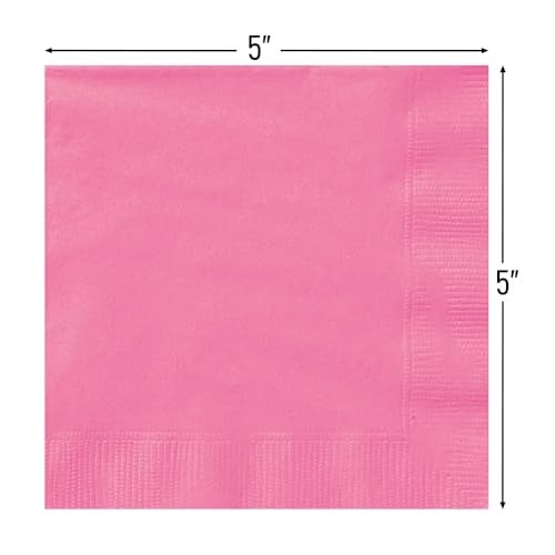 Unique Hot Pink Solid Beverage Paper Napkins - 5"x5", Pack of 20 - Soft & Durable, Vibrant & Elegant - Perfect For Parties or Events - Image 2