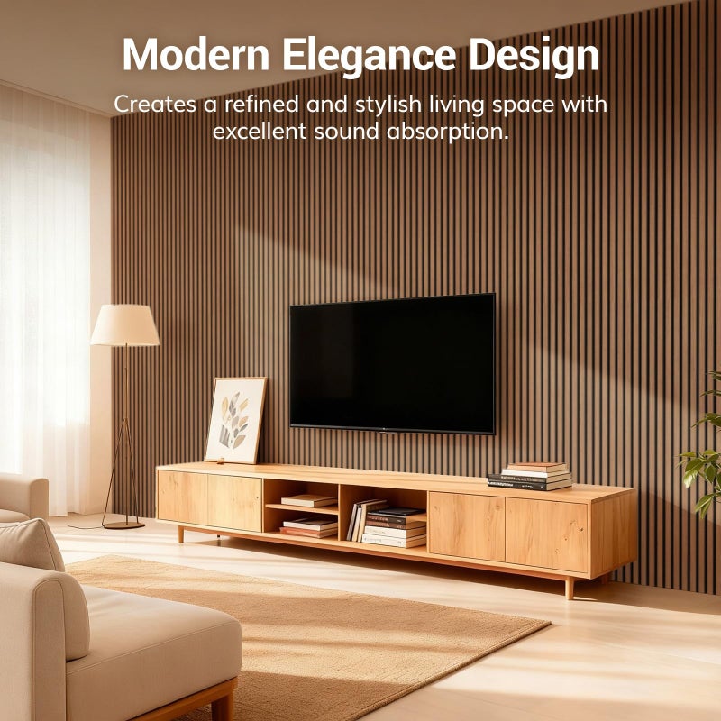 TONOR Wood Wall Panels for Interior Wall Decor, 2 Pack 47.2"x23.6"(15.5ftÂ²) Wood Slat Acoustic Panels, Soundproof Wall Panels for Noise Cancelling and Decoration, Living Room, Bedroom, Office, Walnut - Image 4