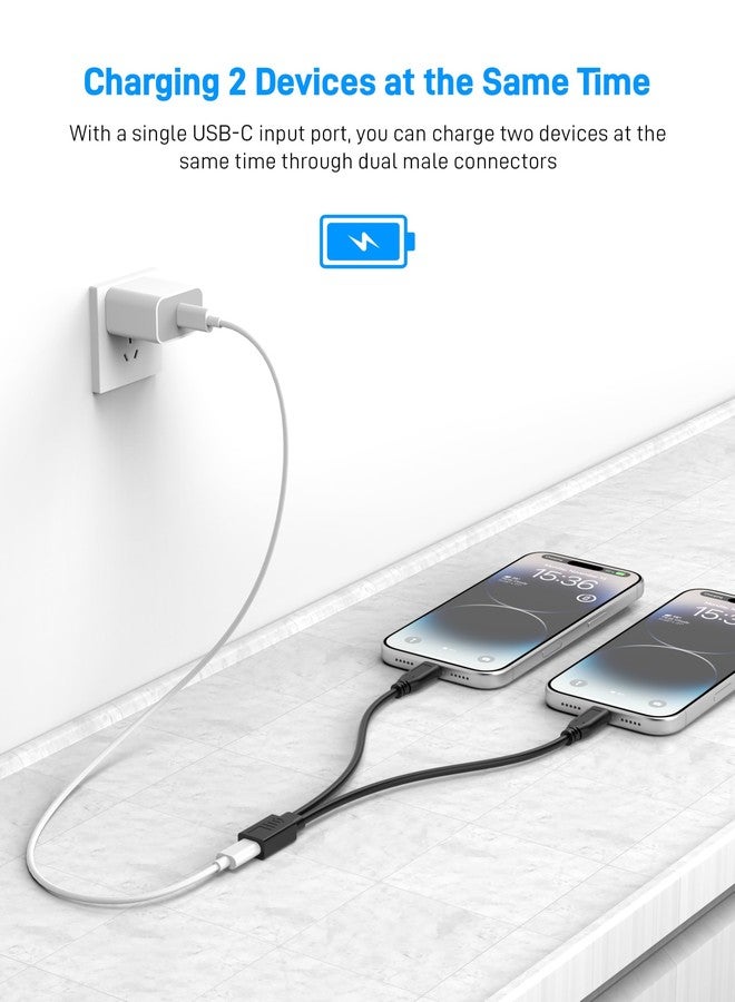 كابل شحن وتفريغ USB-C من نوع KAYQINHO، منفذ واحد في منفذين، كابل USB من النوع C أنثى إلى منفذ متعدد من النوع C ذكر، مناسب لأجهزة الكمبيوتر المحمولة، وأجهزة Mac، ووحدات تخزين الفلاش، ولوحة المفاتيح، والماوس. - Image 2