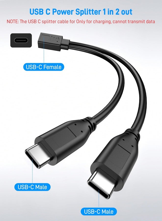 كابل شحن وتفريغ USB-C من نوع KAYQINHO، منفذ واحد في منفذين، كابل USB من النوع C أنثى إلى منفذ متعدد من النوع C ذكر، مناسب لأجهزة الكمبيوتر المحمولة، وأجهزة Mac، ووحدات تخزين الفلاش، ولوحة المفاتيح، والماوس. - Image 3
