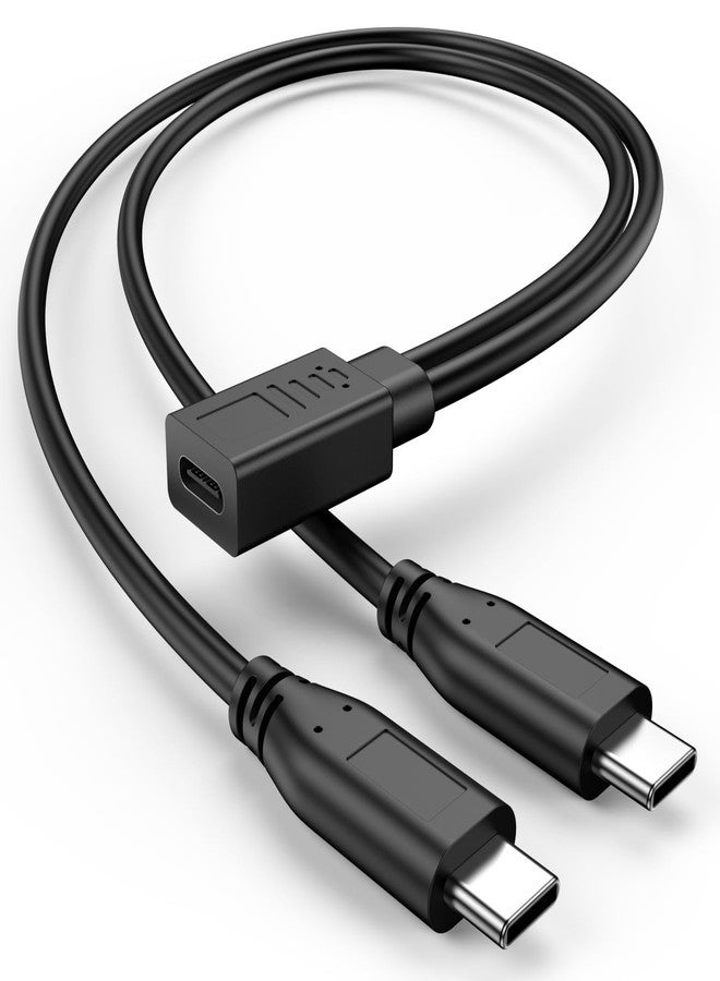 كابل شحن وتفريغ USB-C من نوع KAYQINHO، منفذ واحد في منفذين، كابل USB من النوع C أنثى إلى منفذ متعدد من النوع C ذكر، مناسب لأجهزة الكمبيوتر المحمولة، وأجهزة Mac، ووحدات تخزين الفلاش، ولوحة المفاتيح، والماوس. - Image 1