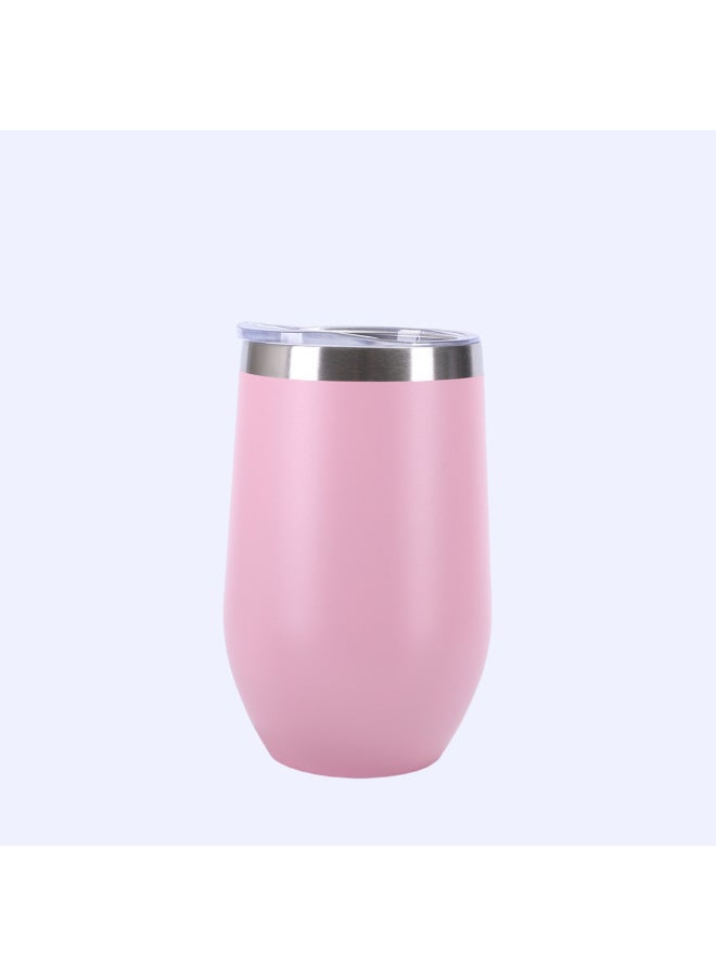Export Spray Plastic Eggshell Cup 304 Stainless Steel Double-layer Vacuum Insulated Cup Creative U-shaped Red Wine Cup