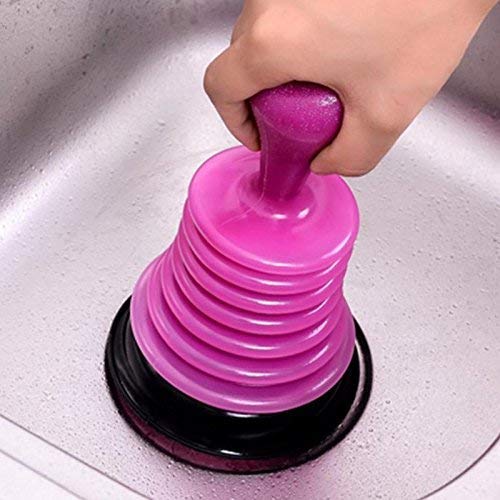 VENJA (LABEL) VENJA (LABEL) Kitchen Drain Sink Plunger Unblocker | Cleaner Dredge Suction | Wash Basin Unblocker Rubber Plunger | Dredging Pipe-Cleaner for Home, Kitchen (Multicolor)  - Image 1