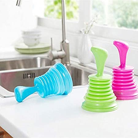 VENJA (LABEL) VENJA (LABEL) Kitchen Drain Sink Plunger Unblocker | Cleaner Dredge Suction | Wash Basin Unblocker Rubber Plunger | Dredging Pipe-Cleaner for Home, Kitchen (Multicolor)  - Image 5