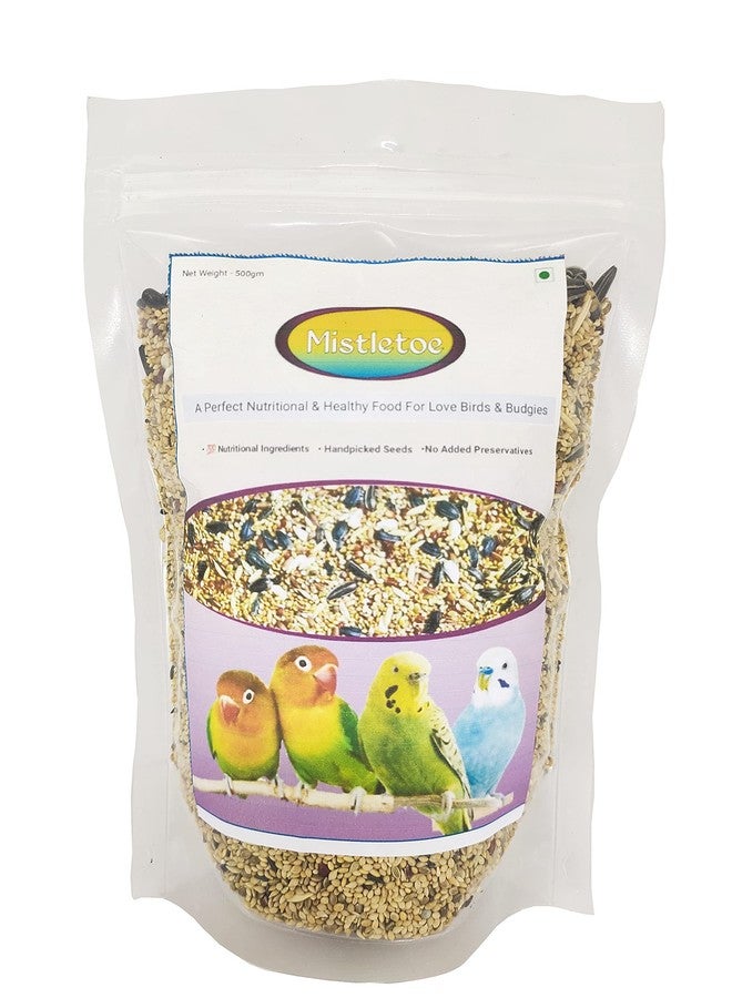 Mistletoe Bird Food for Love Bird & Budgies Natural Mix Seeds (450gm) - Image 1