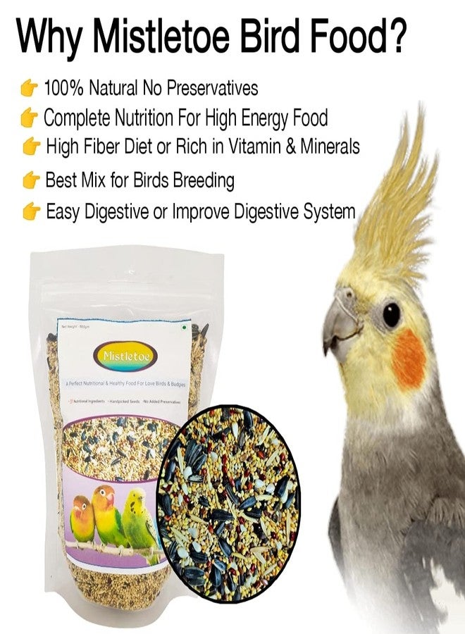 Mistletoe Bird Food for Love Bird & Budgies Natural Mix Seeds (450gm) - Image 2