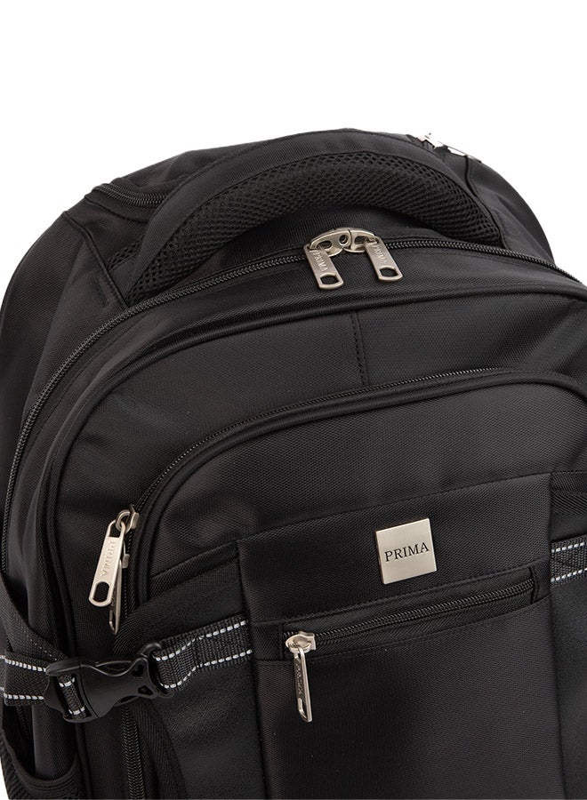 بريما حقيبة ظهر قابلة للطي 20 إنش مع 4 عجلات، حقيبة مدرسية للطلاب بعجلات للأعمال والطلاب والسفر، مقسّم للحاسوب المحمول، مقاومة للماء، لون أسود - Image 5