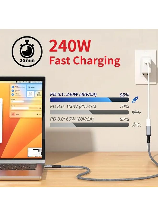 0 3m USB C Extension Cable PD 240W Fast Charging 20Gbps Data Transfer 4K Video - Image 5