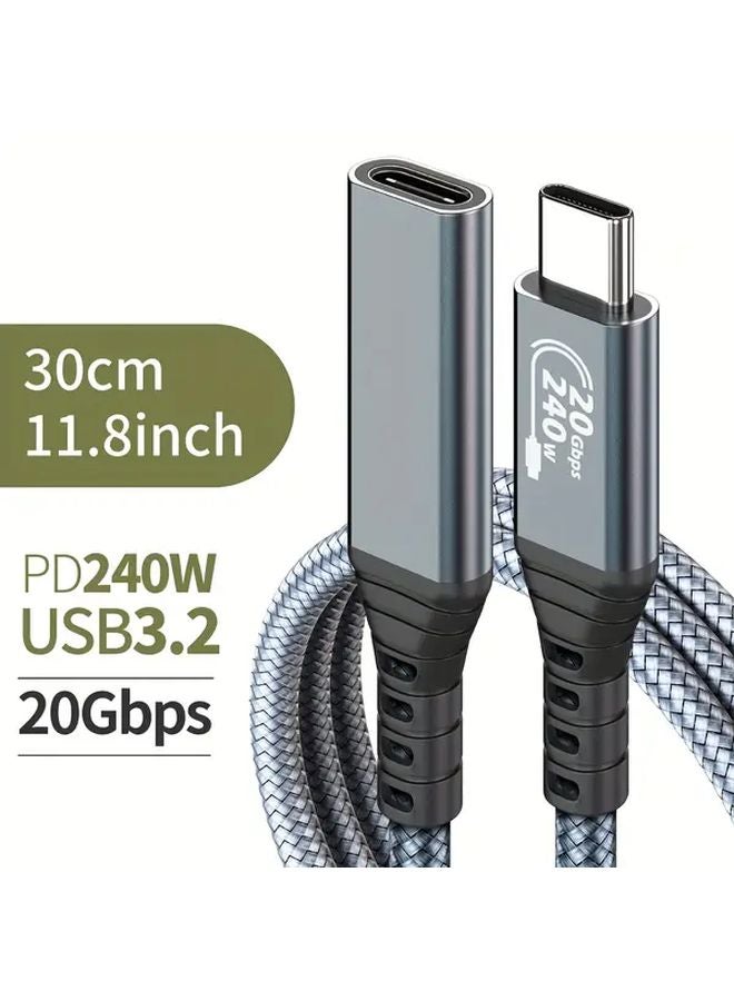 0 3m USB C Extension Cable PD 240W Fast Charging 20Gbps Data Transfer 4K Video - Image 1