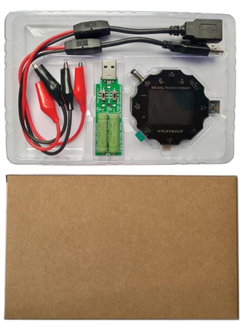 جهاز اختبار USB C 3 في 1 للجهد والتيار والقدرة والمقاومة والسعة مع شاشة ملونة عرض رقمي متوافق مع الشحن السريع PD QC - Image 4