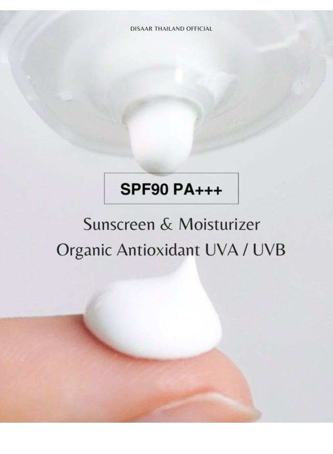 Disaar 3 Pieces Original Disaar Sunscreen SPF 90 PA Oil-Free Sunblock for Face and Body Lightweight Waterproof UV Protection Whitening Anti-Aging Cream Suitable for All Skin Types Daily Sun Protection - Image 4