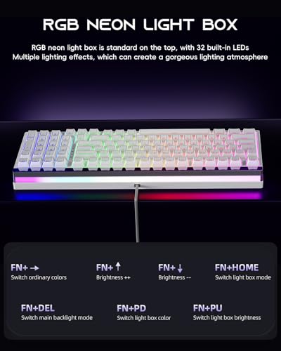 ZORNHER ZH99HE Mechanical Gaming Keyboard, Full Size White Gaming Keyboard with Creamy Switch,Soft RGB Backlit Light Box,Adjustable Actuation & Rapid Trigger, Hall Effect Technology - Image 5