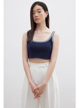 Manuka Strappy Fine Knit Blouse Navy Blue  - Image 4