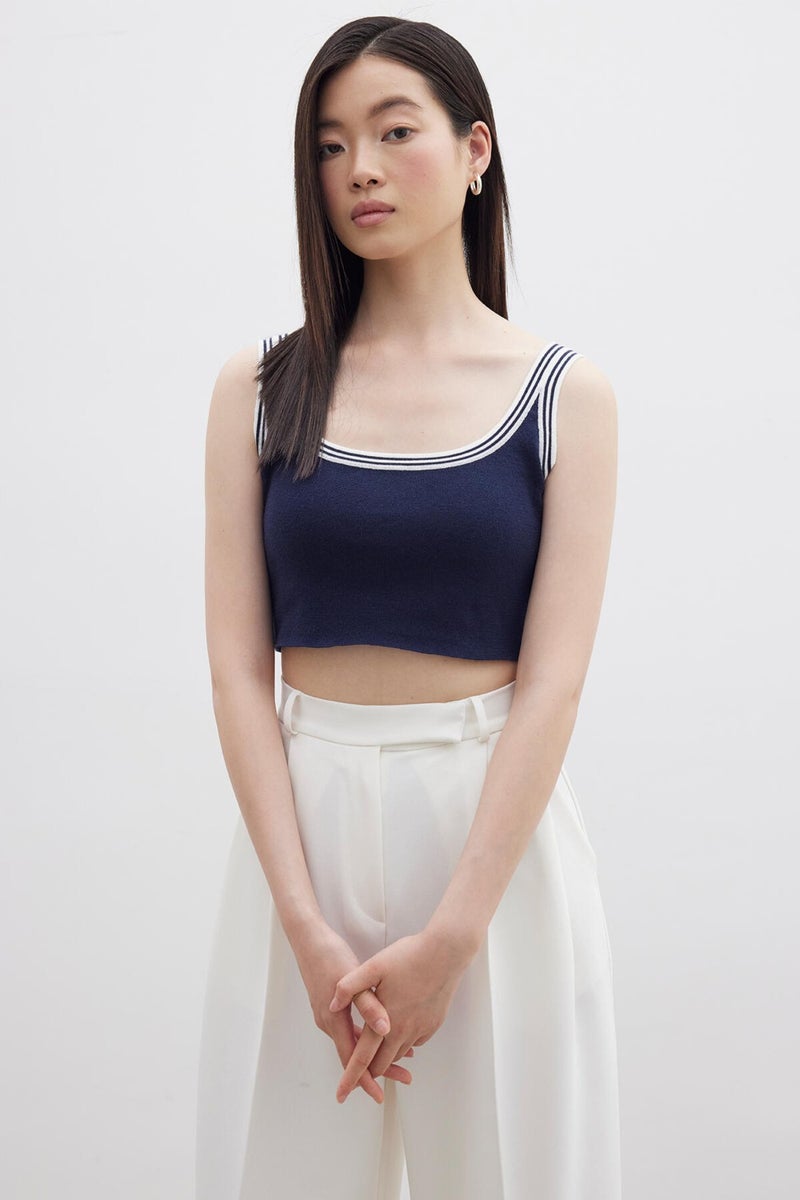 Manuka Strappy Fine Knit Blouse Navy Blue  - Image 4