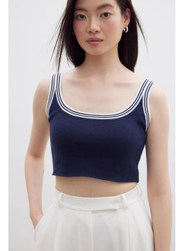 Manuka Strappy Fine Knit Blouse Navy Blue  - Image 3
