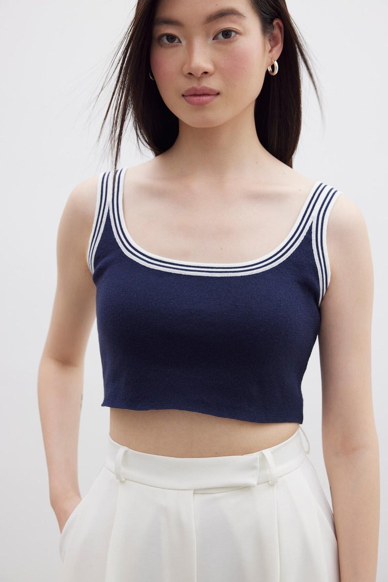 Manuka Strappy Fine Knit Blouse Navy Blue  - Image 3