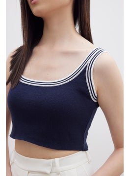 Manuka Strappy Fine Knit Blouse Navy Blue  - Image 2