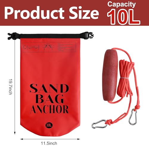 RunNico 2PCS 10L 500D Sand Anchor for Small Boats,2 in 1 PWC Jet Ski Anchor Kit with Adjustable Buoy,Waterproof Dry Bag for Jet Ski, Kayak, Boat, Watercraft and Canoe - Image 2