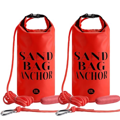 RunNico 2PCS 10L 500D Sand Anchor for Small Boats,2 in 1 PWC Jet Ski Anchor Kit with Adjustable Buoy,Waterproof Dry Bag for Jet Ski, Kayak, Boat, Watercraft and Canoe - Image 1