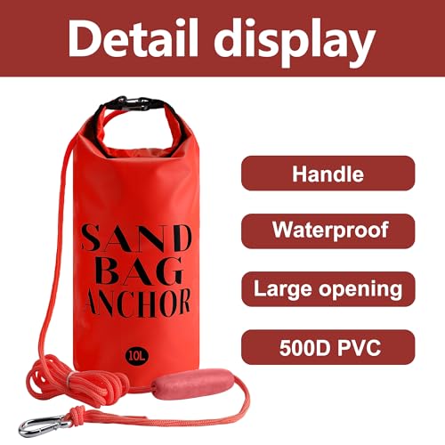 RunNico 2PCS 10L 500D Sand Anchor for Small Boats,2 in 1 PWC Jet Ski Anchor Kit with Adjustable Buoy,Waterproof Dry Bag for Jet Ski, Kayak, Boat, Watercraft and Canoe - Image 3